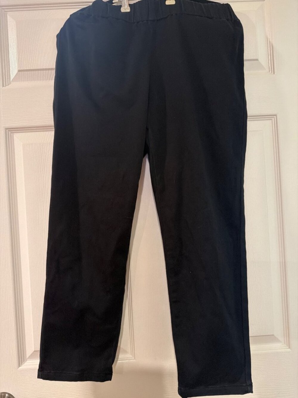 Surroundings Black Womens Elastic Waist Pants Relaxed Fit Made In China